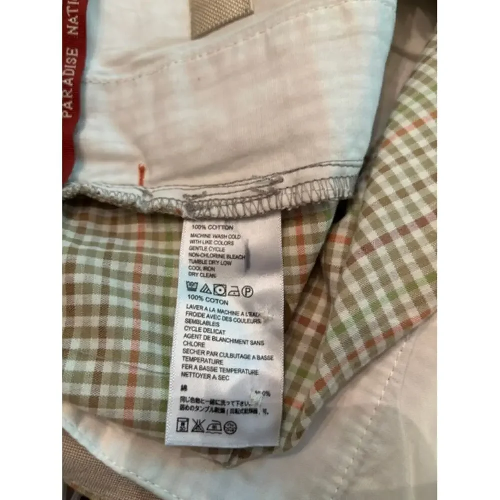 Tommy Bahama Shorts Plaid Golf Size 42 100% Cotton Preppy Flat Front